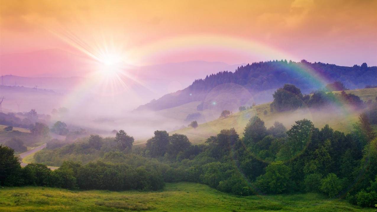 风景自然风景彩虹美丽高清壁纸