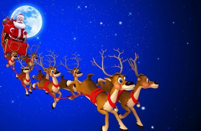 节日美图圣诞节MerryChristmas圣诞老人麋鹿高清壁纸