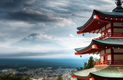 风景建筑富士山日本旅游胜地高清壁纸