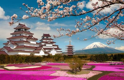 风景日本富士山旅游胜地高清壁纸
