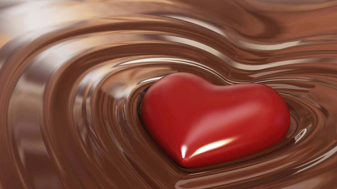 爱情美图心动创意巧克力浪漫情人节高清壁纸