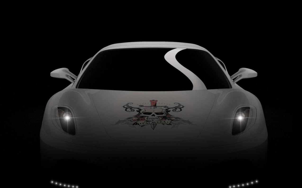 白色死神骷髏FerrariF430Calavera汽车法拉利高清壁纸