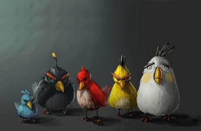 手游世界游戏角色愤怒的小鸟插画高清壁纸