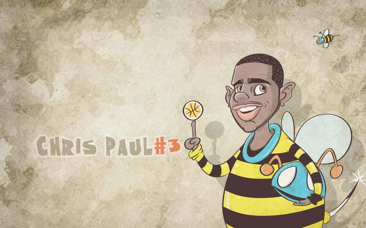 体育NBA手绘图克里斯保罗恶搞图MVP高清壁纸