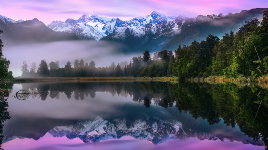 美丽的雪山和湖泊风景高清壁纸图片 3840x2160